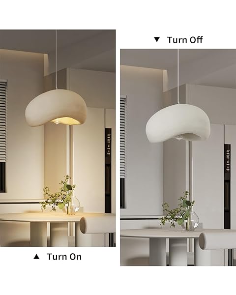 WILON DINING ROOM LIGHT FIXTURE, 19.7” WABI SABI PENDANT LIGHT, BIRD NEST SHAPE LIGHTING FIXTURE WITH E26 BASE, KITCHEN PENDANT LIGHTING OVER ISLAND, JAPANESE CEILING FIXTURE FOR DINING ROOM, BEDROOM