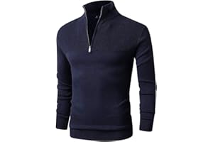 LTIFONE Men Sweaters, Quarter Zip Pullover for Men, Polo Slim Fit Mens Clothe Business Casual Long Sleeve Turtleneck Sweater