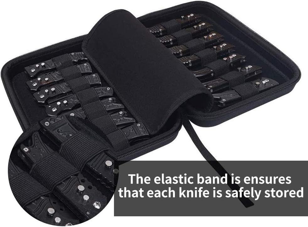 Knife Display Case, Folding Knife Holder, Butterfly Knives Storage Organizer, Large Pocket Knife Storage Case, Oxford Small Knife Roll Pouch Carrier Bag for Survival Tactical Outdoor EDC Mini Knife: Home Improvement