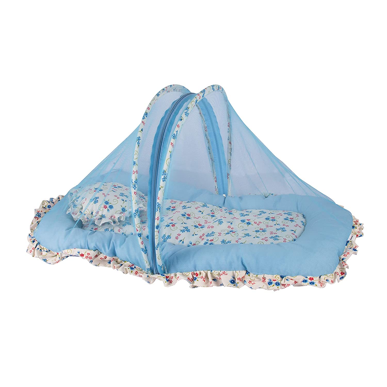 VIDHIKA Baby Mosquito net Bed with Contrasting Frill and Soft Round