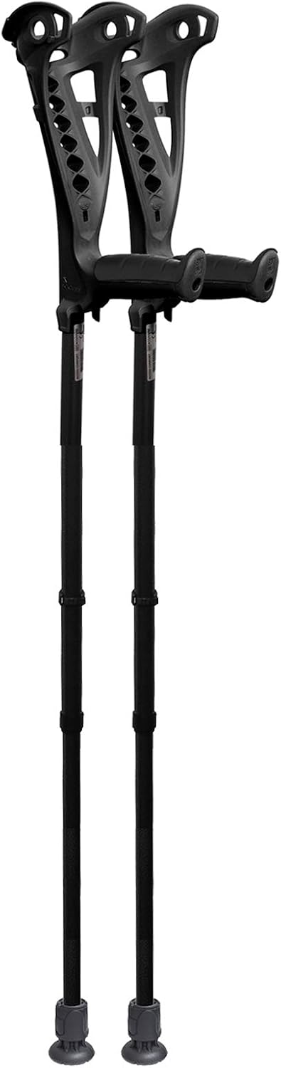 FDI Access Height Extendable Lightweight Elbow Open Cuff Walking Aid Crutches - Black, 2 Count (Pack of 1) - Image 5