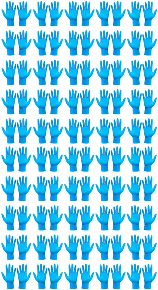 PSSS Disposable Nitrile Rubber Gloves- 100 Count - Latex Free, Medical Exam Grade, Examination - Cool Blue - Comfortable to Wear - Three Sizes
