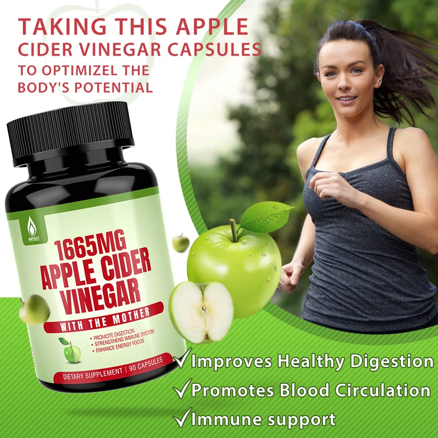 Apple Cider Vinegar Capsules with The Mother, New Formula with Milk