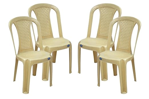 Nilkamal Plastic Armless Chair(Beige, 39x47x89cm) - Set of 4: Amazon.in