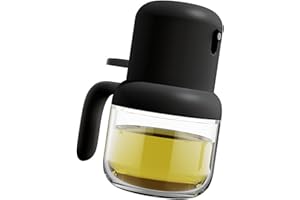 RASTKY 180ml Oil Spray Bottle Ergonomic Olive Oil Sprayer Glass Airtight Seal for Durable Material (BLACK)