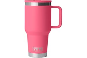 YETI Rambler 30 oz Travel Mug, Stainless Steel, Vacuum Insulated with Stronghold Lid, Tropical Pink