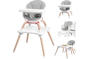 Komcot Baby High Chair, 7 in 1 Convertible High Chairs for Babies and Toddlers, Kids Learning Table, Building Block Table, To