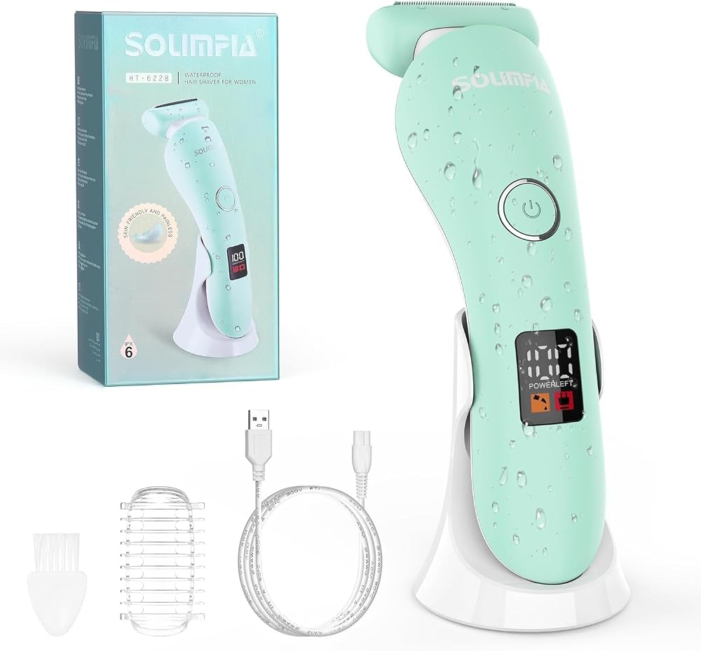 Solimpia Women Electric Shaver Cordless Wet Dry IPX6 USB Rechargeable