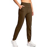 SANTINY Women's Fleece Lined Joggers Water Resistant High Waisted Thermal Sweatpants Winter Pants Hiking Running Pockets