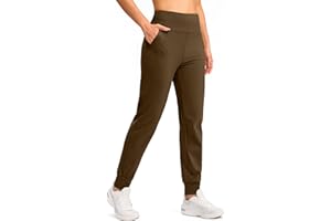 SANTINY Women's Fleece Lined Joggers Water Resistant High Waisted Thermal Sweatpants Winter Pants Hiking Running Pockets