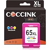 COCCINK 65xl Colour Ink Cartridge for HP DeskJet 3700 3722 3755 3772 3752 2600 2622 2624 2630 2652 2655 2675 2680 Envy 5055 5