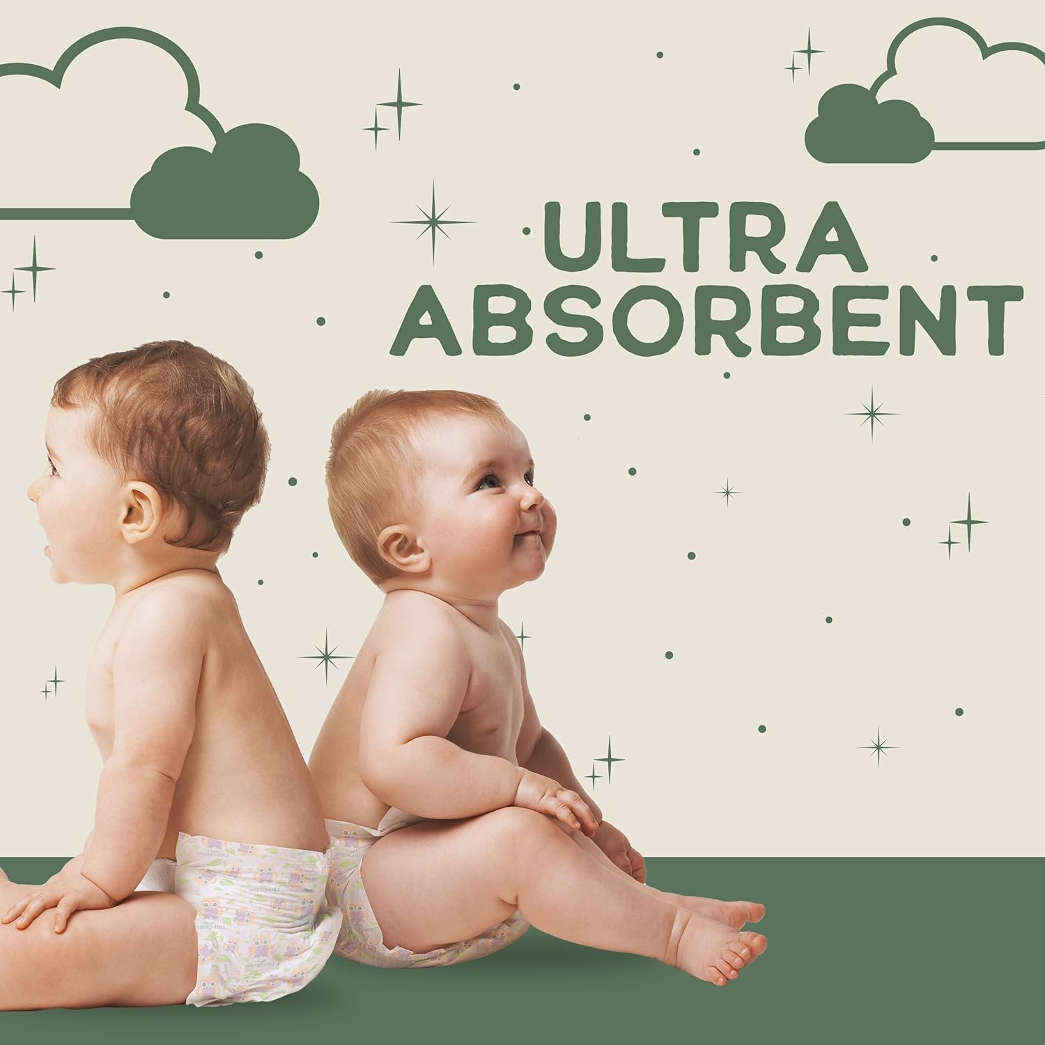 Happy Little Camper Ultra-Absorbent Natural Baby Diapers Size 4 - Hypoallergenic & Chlorine-Free Disposable Diaper Safe for Sensitive Skin - Unscented Toddler Diapers - 174 Count