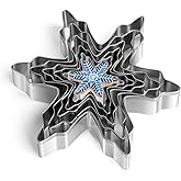 Christmas Cookie Cutters Set of 5 Pieces, Snowflake Shaped Cookie Cutters Set for Christmas and Winter Holiday, Stainless Ste