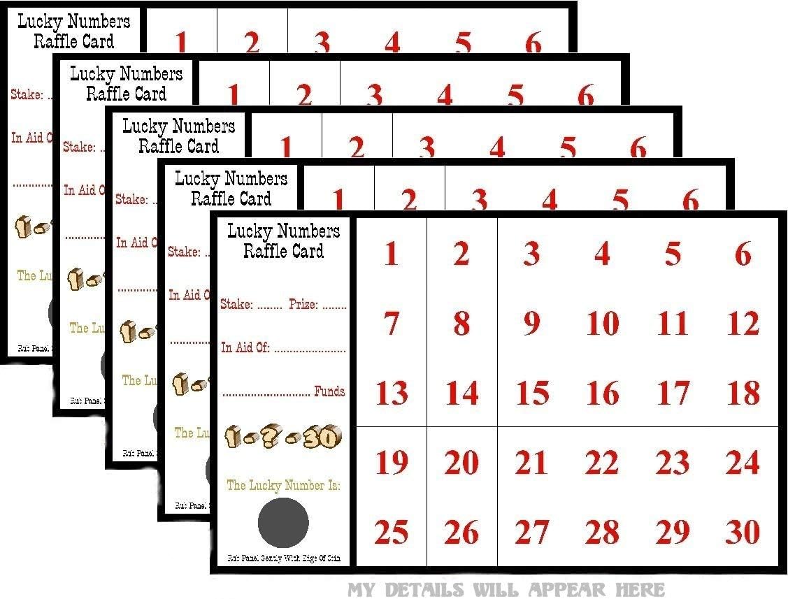 Scratch Labels Uk 100 Lucky Numbers Fundraising Raffle Cards (30 Squares)