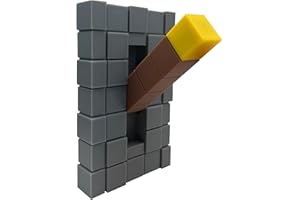 EUMBHOA Game Room Light Switch Cover, 1 Toggles Blocks Light Switch Cover, My World Room Decor, 1 Gangs Standard Size for Fans Kids Bedroom Decoration, Yellow stick level