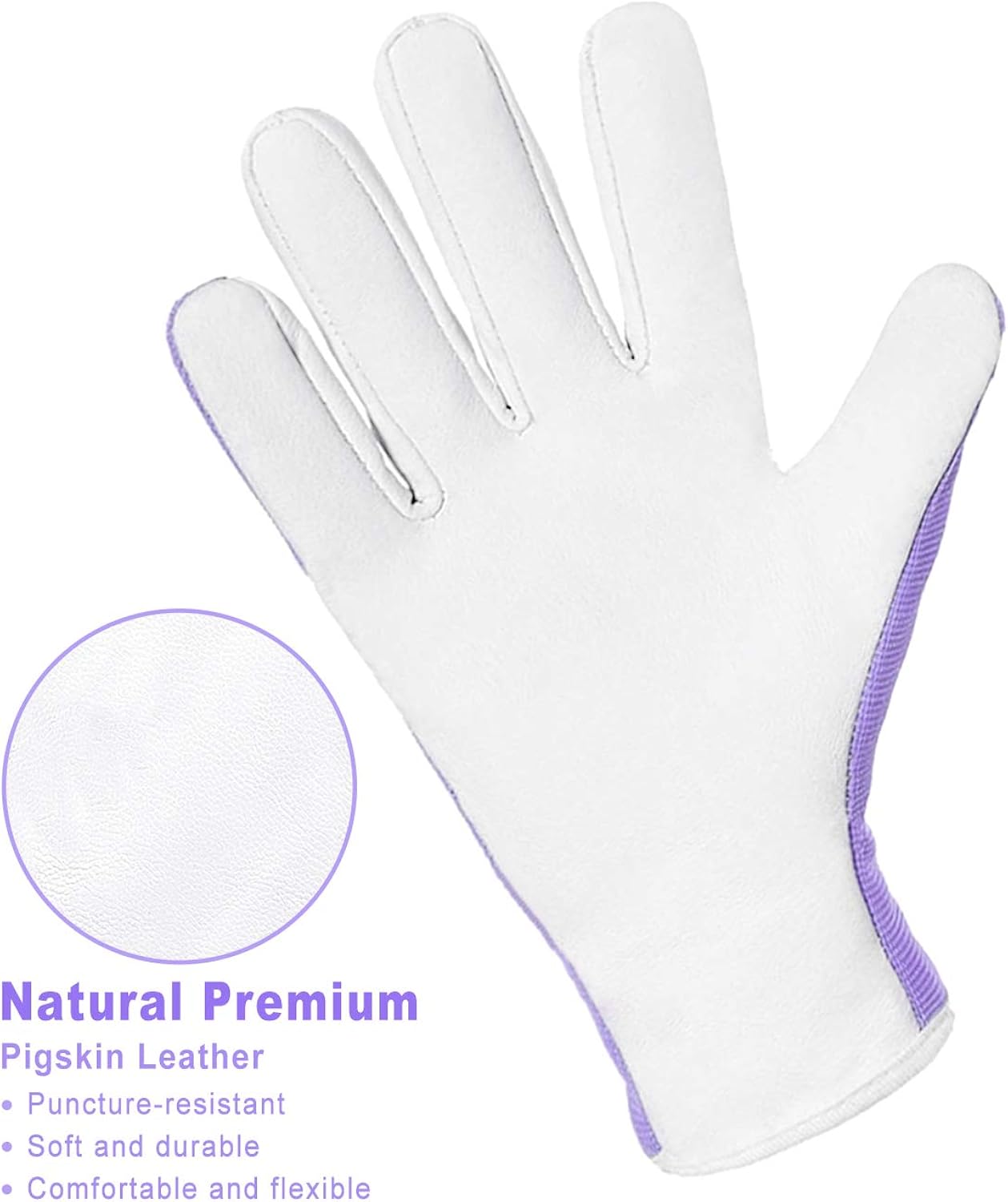 Gardening Gloves for Women - Leather Working Gloves for Womens Work Glove for Yard Gardening Weeding Digging and Pruning: Clothing