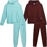 Real Love Girls Sweat Suit Set - 4 Piece Soft Fleece Lightweight Pullover Hoodie and Jogger Sweatpants for Girls (Sizes 5-16)