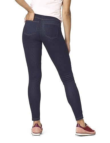 HUE Women's Plus Curvy Fit Essential Denim Leggings, Midnight