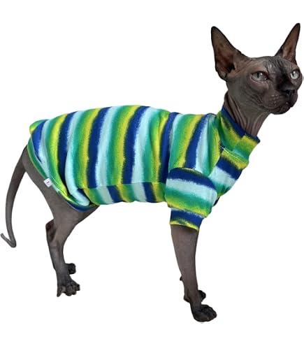 Hairless Cat Summer T-Shirt Vest – Sleeveless Cotton Pullover For Sphynx, Devon Rex Cats (Navy Blue, XL) - View #7