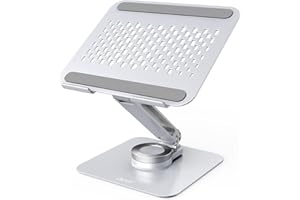 acer Laptop Stand for Desk - with 360 Swivel Base, Rotating Laptop Riser for Desk, Adjustable Computer Stand for Laptops, Ergonomic Riser Holder Foldable, Portable MacBook Pro Air (10-16") - Silver