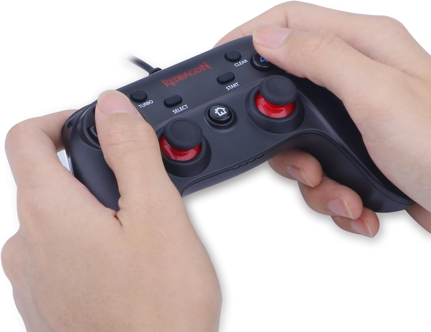 Redragon G807 Gamepad, PC Game Controller, Joystick with Dual Vibration, Saturn, for Windows PC, PS3, Playstation, Android, Xbox 360 (Black, Wired): Computers & Accessories