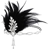 FRCOLOR 1920s Flapper Headpiece Headband Roaring 20s Rhiestones Headdress for Bridal Women Tea Party Prom Halloween Christmas Elegant Jewelry