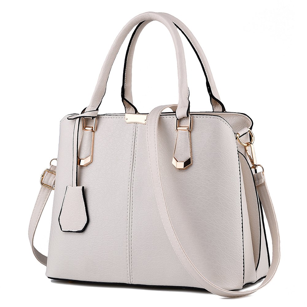 FiveloveTwo Womens Satchel Handbag Tote Purse Top Handle Shoulder Bags and Purse Beige