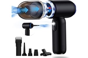 FEILTIK Handheld Car Vacuum Cleaner Cordless, 18000PA High Power Car Vacuum Cleaner & Air Duster/Blower, Portable Vacuum with Magnetic Dust Collection Bin, LED Light, 2 Gear Hand Held Vacuum for PC(Black)