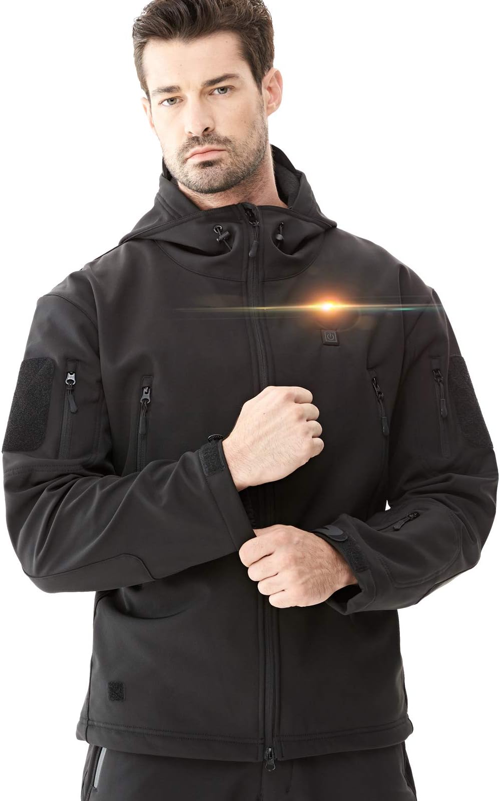 DEWBU Heated Jacket with 7.4V Battery Pack Winter Outdoor Soft Shell Electric Heating Coat
