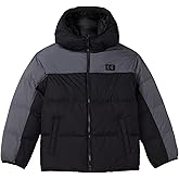 Under Armour Boys' Tuckerman Hooded Puffer Jacket, Windproof & Water Repellent, Black, YL