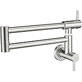 CENOSA Pot Filler Faucet Brushed Nickel Commercial Wall Mount Stove Faucet Wall Mount Pot Filler Facuet