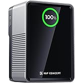 K&F CONCEPT V Mount Battery Support 100W PD USB-C Fast Charger, 6700mAh 99Wh 14.8V Mini V-Mount Battery with DC/D-Tap/Dual US