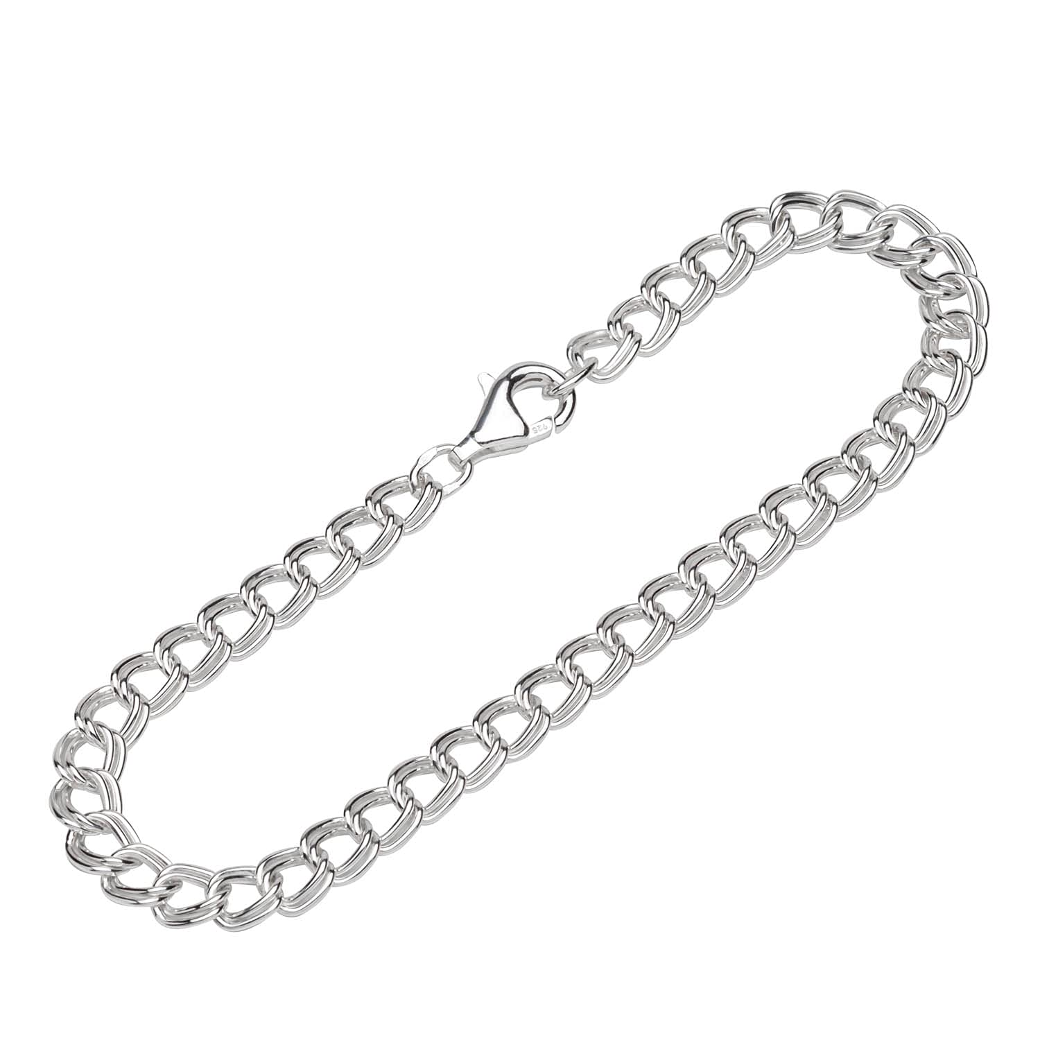 NKlaus bracelet 925 sterling silver 19cm twin tank chain men bracelet chain fine 12611