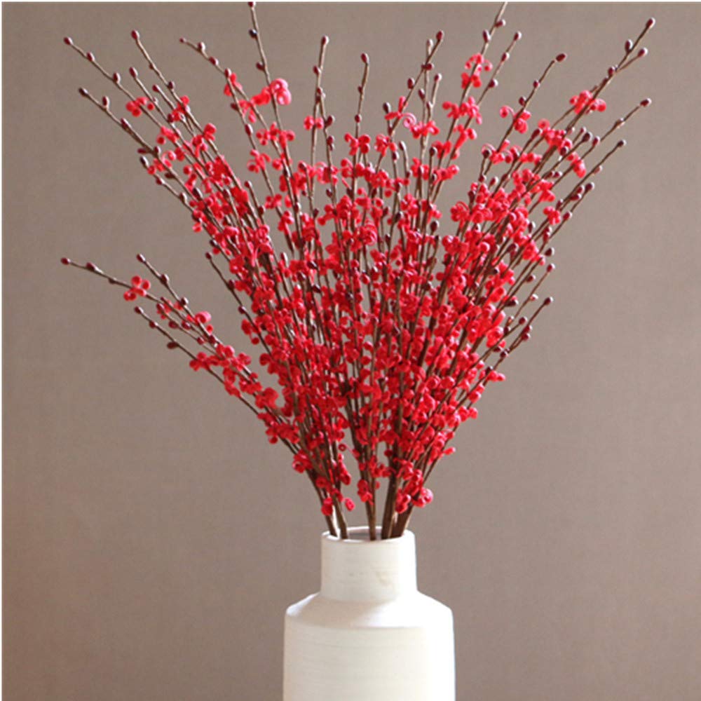 OUKEYI 8 Pieces 29.5" Long of Jasmine Artificial Flower Artificial Flowers Fake Flower for Wedding Home Office Party Hotel Restaurant Patio or Yard Decoration (red-)