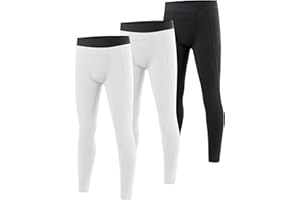 EoBeKee Boys Compression Pants Leggings, Quick Dry Youth Athletic Tights, Kids Basketball Base Layer for Sports Running
