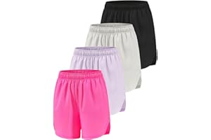 Mexholin Girls Athletic Shorts with Pockets Running Shorts for Girl,Soccer Short for Kids Teens Basketball Workout