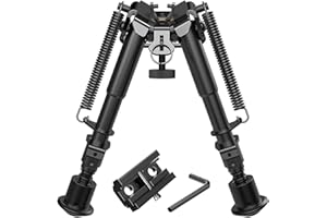 6-9 Inches Adjustable Spring Return Tactical Rifle Hunting Rifle Bipod with Picatinny Adapter