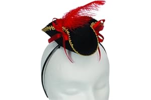 Loftus International Star Power Halloween Caribbean Pirate Tricorn Mini Hat Headband, Black, One Size Novelty Item