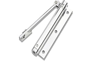 zeng Automatic Door Closer, 304 Stainless Steel, Surface Mounted, Adjustable Spring, Commercial and Residential (Silver)