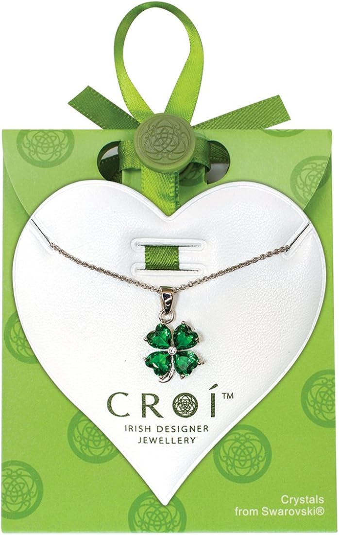 Irish Designed Croí Clover Necklace with Swarovski Crystal Stones Amazon.ca Jewelry