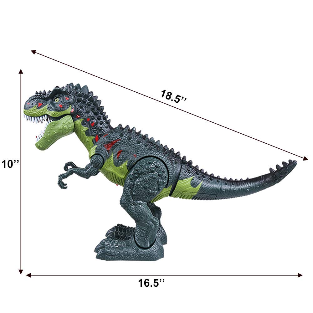 WESPREX Electronic Walking T-Rex: Flame Spray, Water Mist, Laying Eggs, Light Up Eyes, Roaring Sound, Realistic Toy for Kids 3+