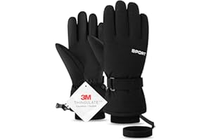 2THESTARS Pro Ski Gloves, 3M Thinsulate Insulated Double-Layer Waterproof, Touchscreen Snow Gloves for Skiing, Winter Cycling