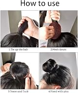 Kjzeex 3 Piece Doughnut Hair Bun Maker Set Brown Elastic Bands U Clips view 3