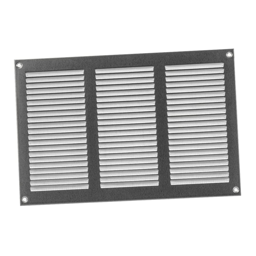 EUROPLAST 300x200mm Galvanised Ventilation Grille Cover Grid with Insect Cover Exhaust Air Supply Metal Grid
