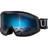 Ukoly Ski/Snowboard Goggles for Men Women, Snow Goggles HD Lens Anti-Fog Coating OTG Design UV400 Protection Windproof