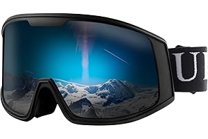 Ukoly Ski/Snowboard Goggles for Men Women, Snow Goggles HD Lens Anti-Fog Coating OTG Design UV400 Protection Windproof