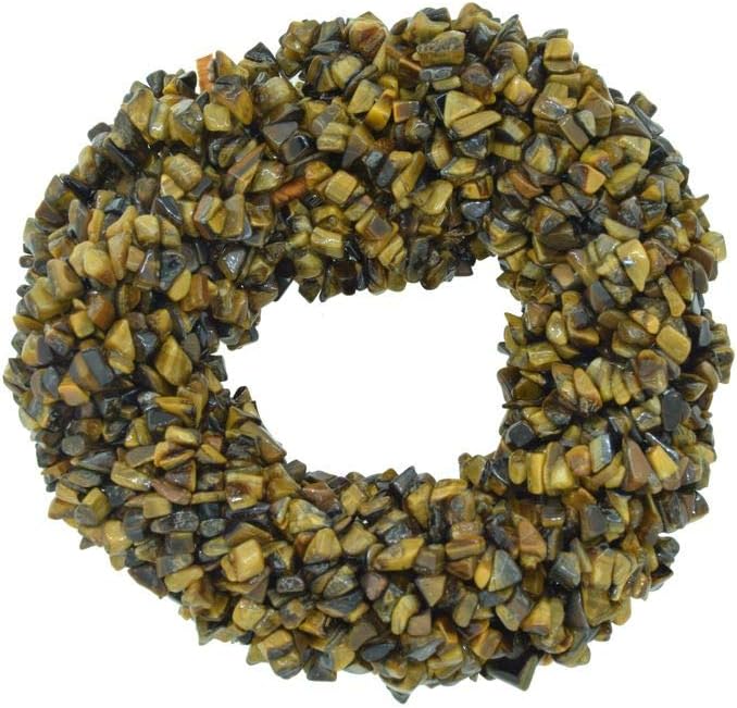 ShreeAkJewels Tiger Eye Beads Natural Stone Gemstone Chips Loose Beads for Jewelry Making, Tiger Eye Chips, 1 Strand Each of 34" Length