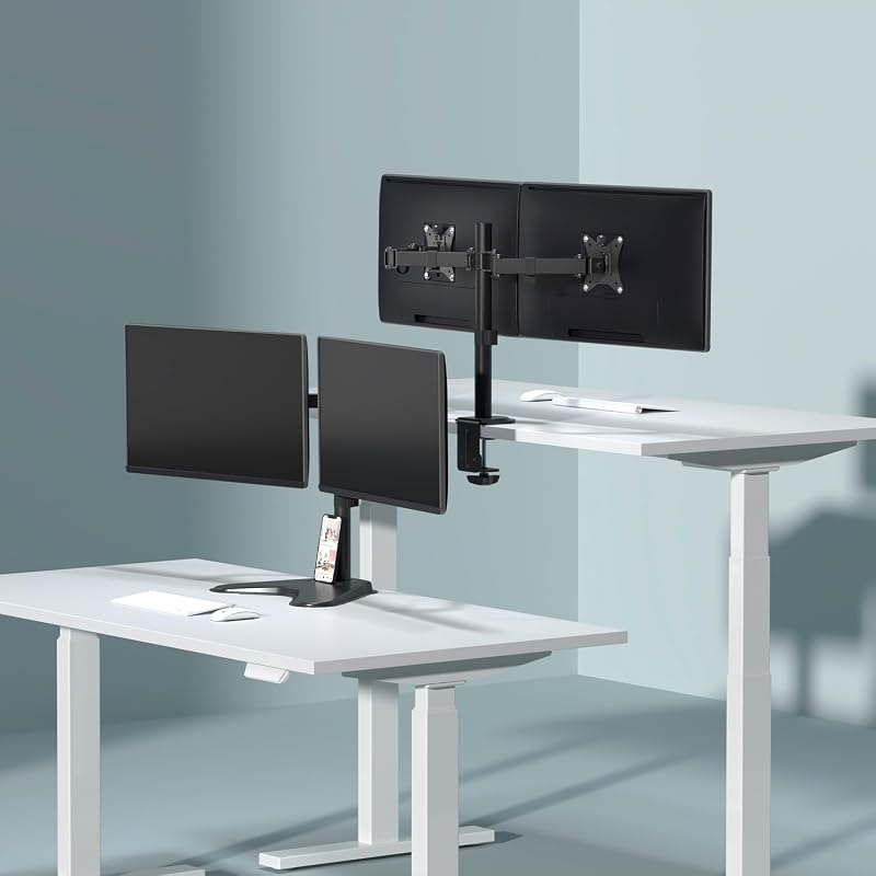 - DT32TSR-149 - Soporte de Mesa Eco Giratorio E Inclinable para Monitor/TV 9Kg (3 Pivotes, 2 Brazos) de 17-32, Negro