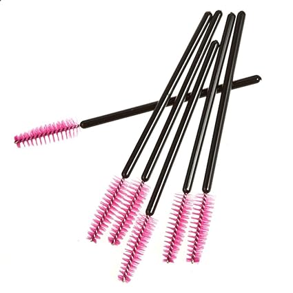 50tlg. Wimpernbürste Set Einweg Wegwerf Wimpern Mascara Bürste Fuchsie