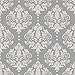 SimpleLife4U Peel & Stick Drawer Liner Removable Contact Paper for Covering Apartment Old Cabinets Shelves, Gray-White Damask, 17.7 Inch By 9.8 Feet